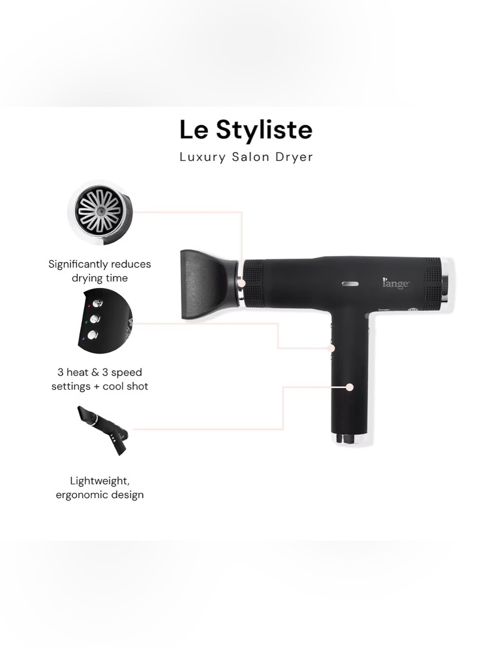 Lange Le Styliste Luxury Salon Dryer - Black